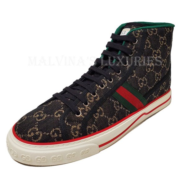 GUCCI MENS SNEAKERS TENNIS 1977 GG SUPREME CANVAS SHOES sz 10 10.5 US - Picture 5 of 16